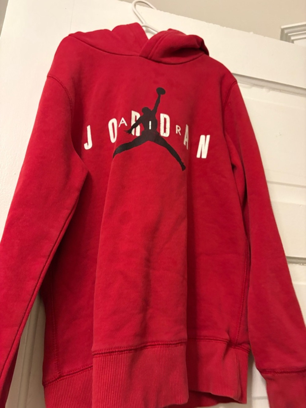 Jordan Red Pullover Hoodie with Black Jumpman